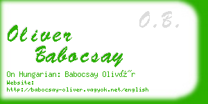 oliver babocsay business card